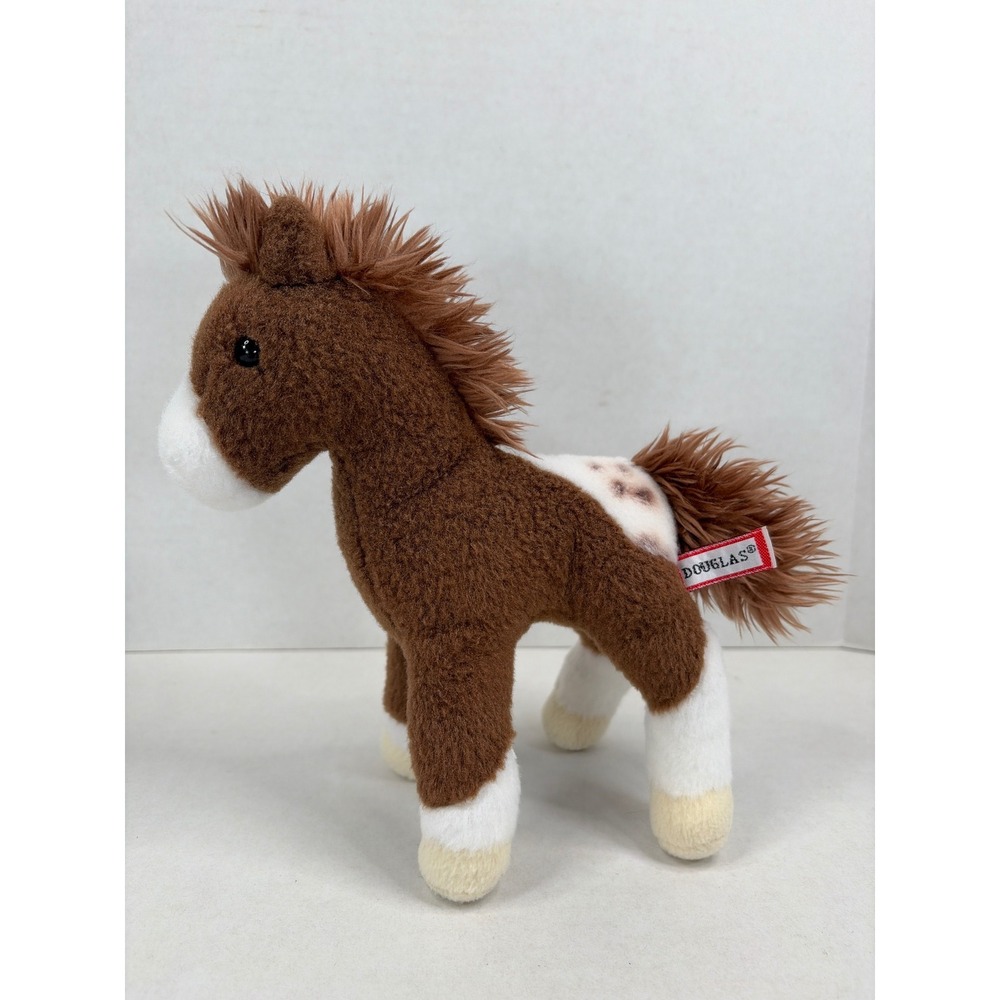 Douglas Plush Horse Brown White Spotted Appaloosa Stuffed Animal Standing Toy